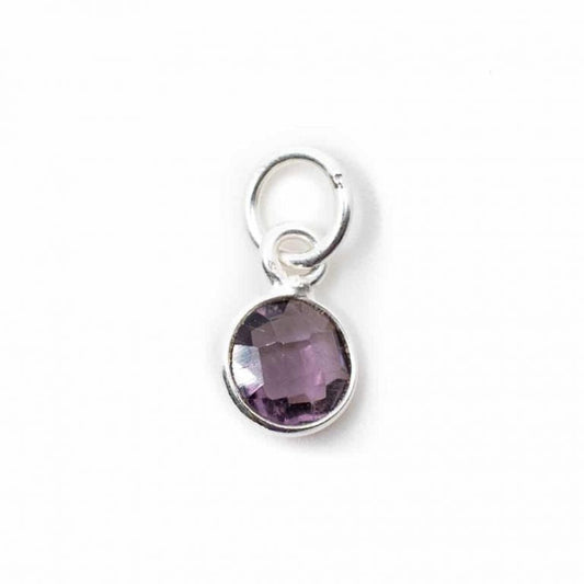 Edelsteen hanger voor ketting geboortesteen februari amethist - Mindfulshop - zilver