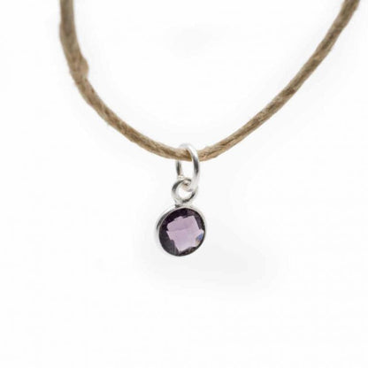 Edelsteen hanger voor ketting geboortesteen februari amethist - Mindfulshop - zilver