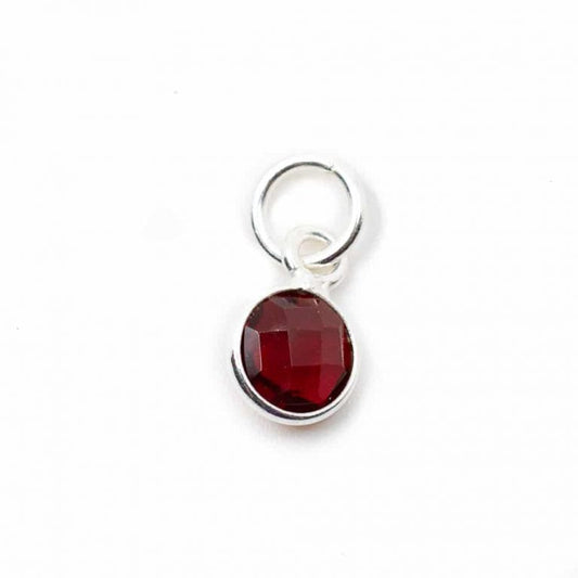 Edelsteen hanger voor ketting geboortesteen januari granaat - Mindfulshop - zilver