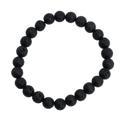 Edelsteen armband heren groot lavasteen