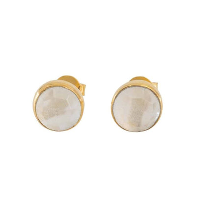 Studs oorbellen geboortesteen april herkimer diamant facet - goud