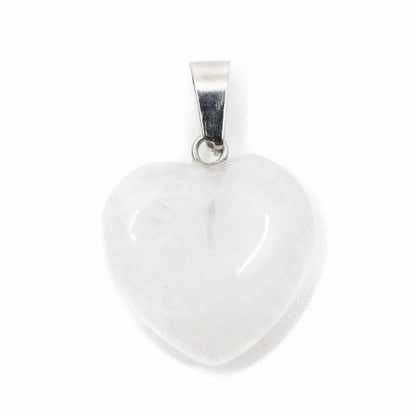 Edelsteen hanger voor ketting bergkristal edelsteenhartvorm - Mindfulshop - wit