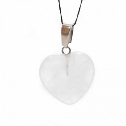 Edelsteen hanger voor ketting bergkristal edelsteenhartvorm - Mindfulshop - wit