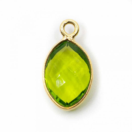 Edelsteen hanger voor ketting geboortesteen augustus peridoot druppel - Mindfulshop - goud