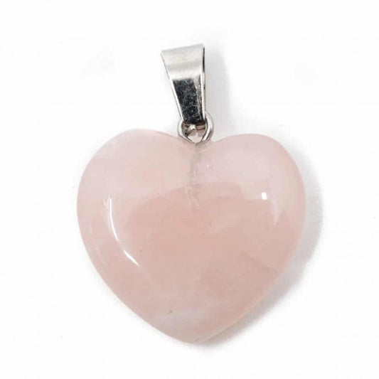 Edelsteen hanger voor ketting rozenkwarts edelsteenhartvorm - Mindfulshop - roze