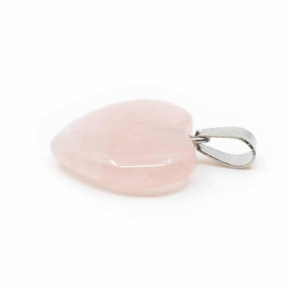 Edelsteen hanger voor ketting rozenkwarts edelsteenhartvorm - Mindfulshop - roze
