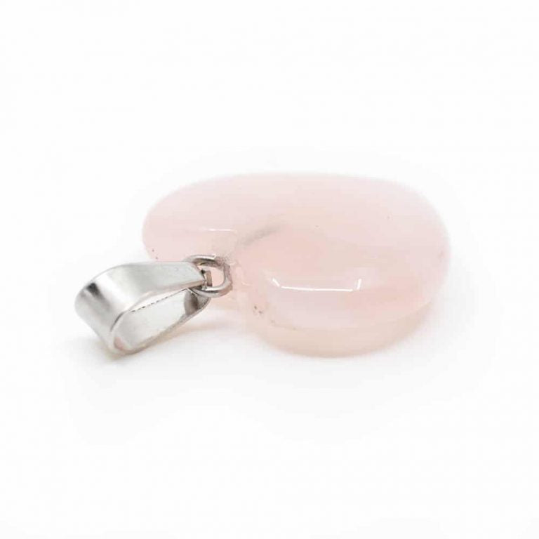 Edelsteen hanger voor ketting rozenkwarts edelsteenhartvorm - Mindfulshop - roze