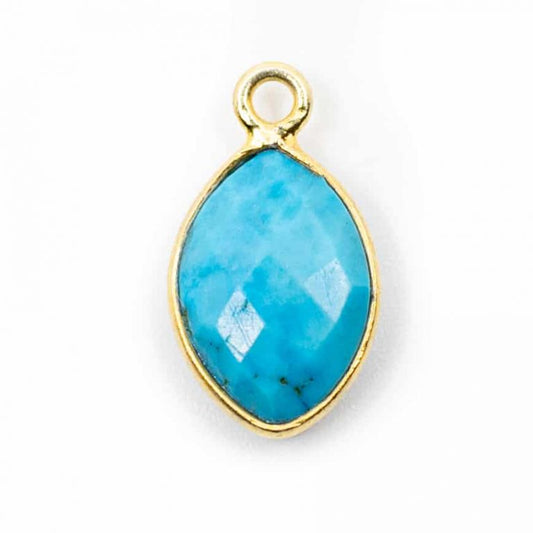 Edelsteen hanger voor ketting geboortesteen december turkoois druppel - Mindfulshop - goud