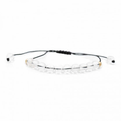 Edelsteen armband bergkristal verstelbaar - Mindfulshop - wit