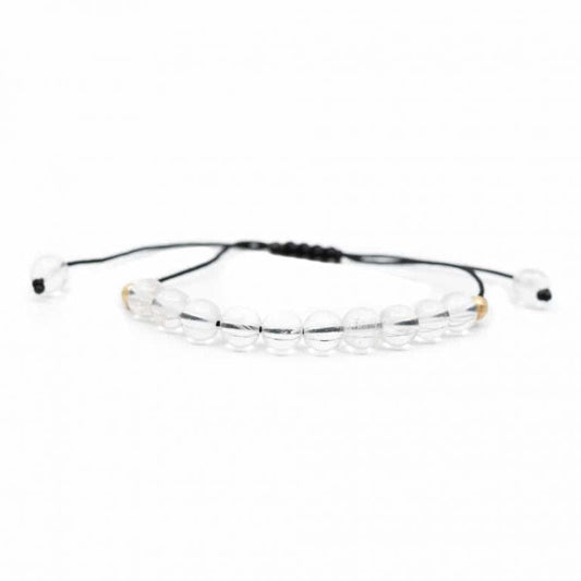 Edelsteen armband bergkristal verstelbaar - Mindfulshop - wit