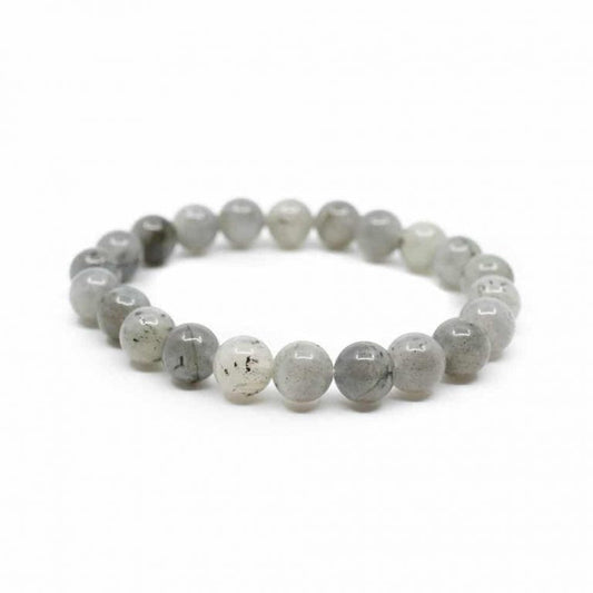 Edelsteen armband labradoriet 8mm - Mindfulshop - grijs