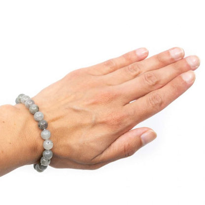 Edelsteen armband labradoriet 8mm - Mindfulshop - grijs