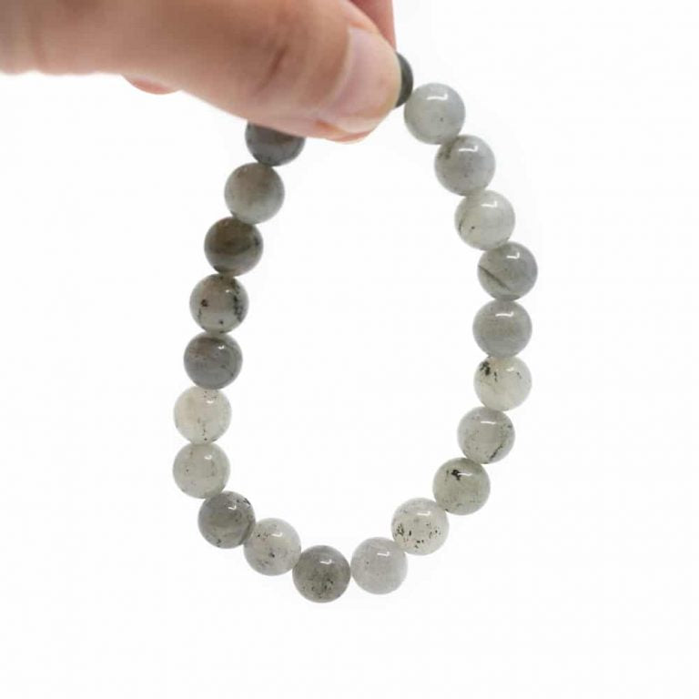 Edelsteen armband labradoriet 8mm - Mindfulshop - grijs
