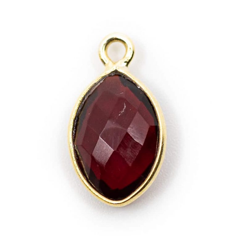 Edelsteen hanger voor ketting geboortesteen januari granaat druppel - Mindfulshop - goud