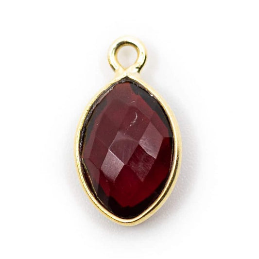 Edelsteen hanger voor ketting geboortesteen januari granaat druppel - Mindfulshop - goud
