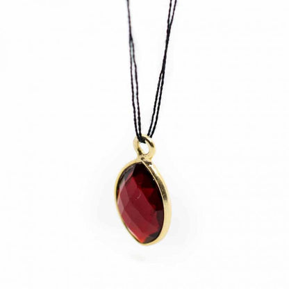 Edelsteen hanger voor ketting geboortesteen januari granaat druppel - Mindfulshop - goud