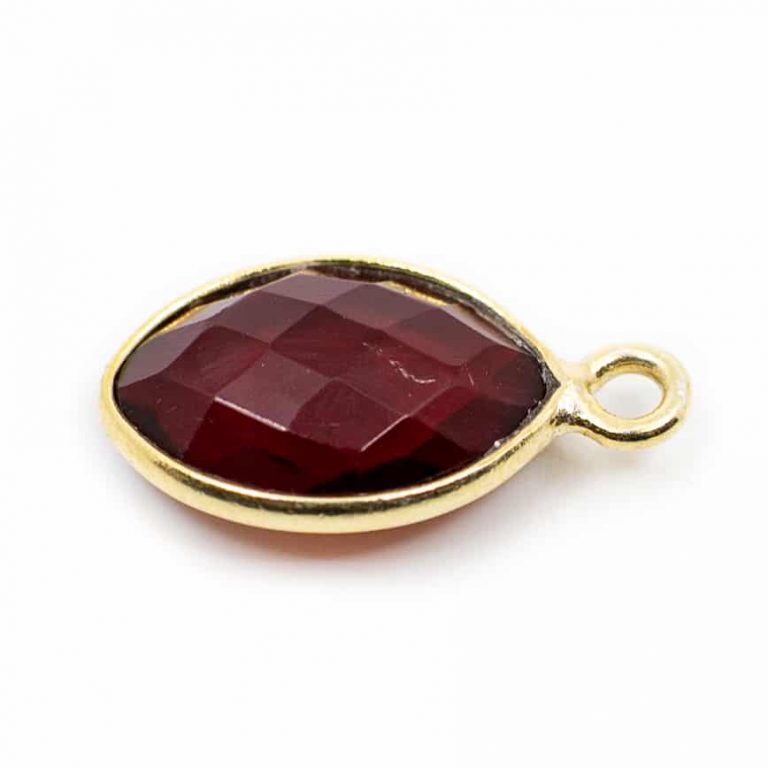 Edelsteen hanger voor ketting geboortesteen januari granaat druppel - Mindfulshop - goud