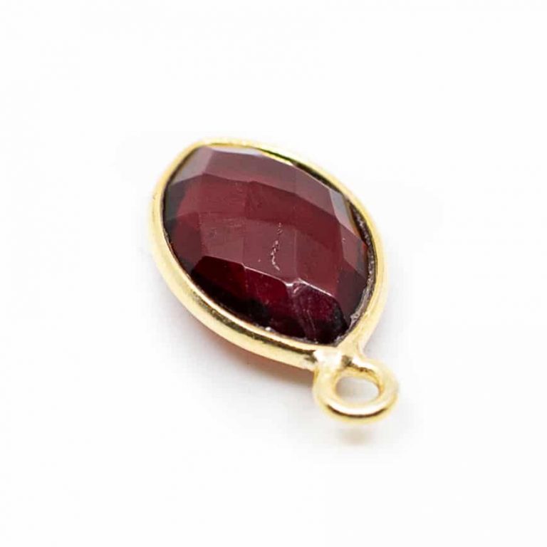 Edelsteen hanger voor ketting geboortesteen januari granaat druppel - Mindfulshop - goud