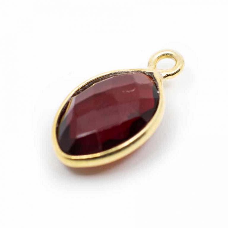 Edelsteen hanger voor ketting geboortesteen januari granaat druppel - Mindfulshop - goud