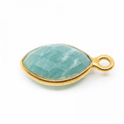 Edelsteen hanger voor ketting geboortesteen maart aquamarijn druppel - Mindfulshop - goud