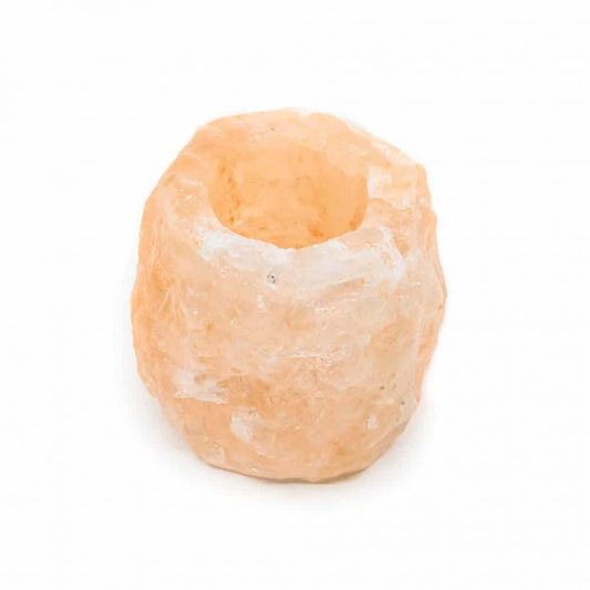 Waxinelichthouder zoutsteen oranje - 400-700 gr - Mindfulshop - oranje