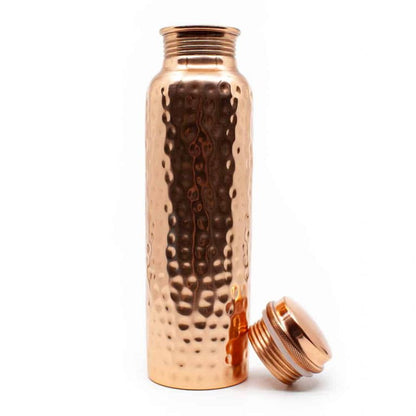 Koperen waterfles gehamerd – 900 ml - Mindfulshop