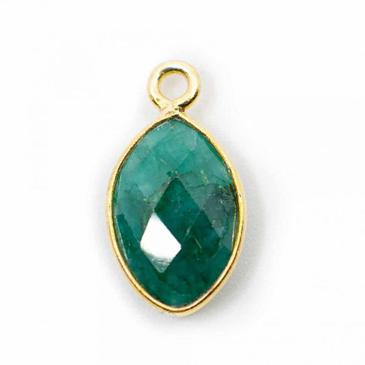 Edelsteen hanger voor ketting geboortesteen mei smaragd druppel - Mindfulshop - goud