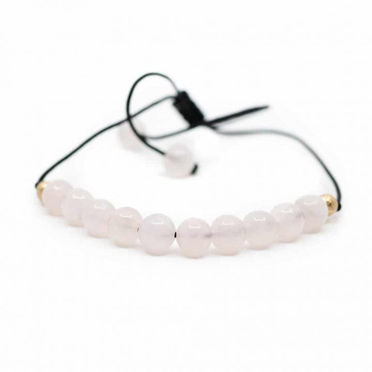 Edelsteen armband roze kwarts verstelbaar - Mindfulshop - roze