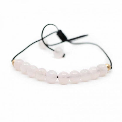 Edelsteen armband roze kwarts verstelbaar - Mindfulshop - roze