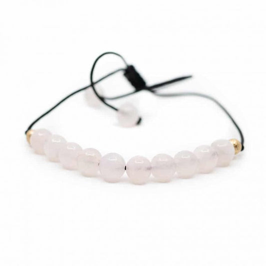 Edelsteen armband roze kwarts verstelbaar - Mindfulshop - roze