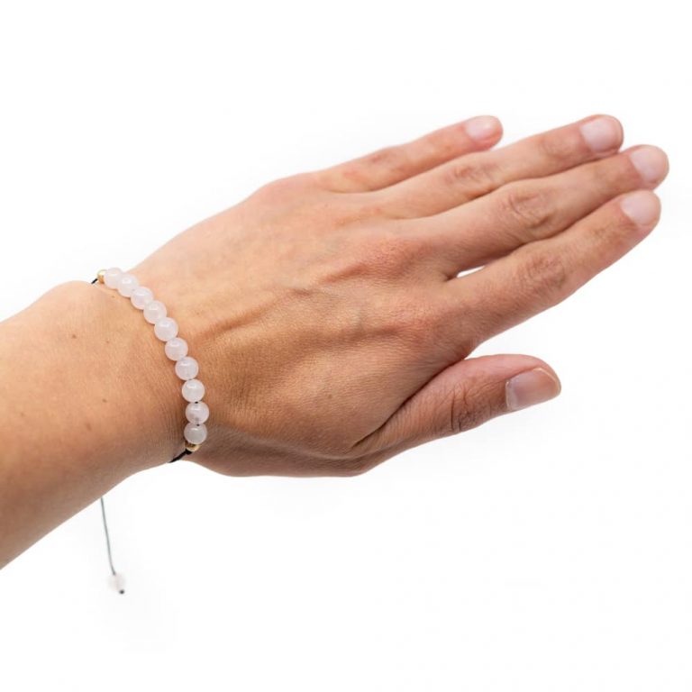 Edelsteen armband roze kwarts verstelbaar - Mindfulshop - roze