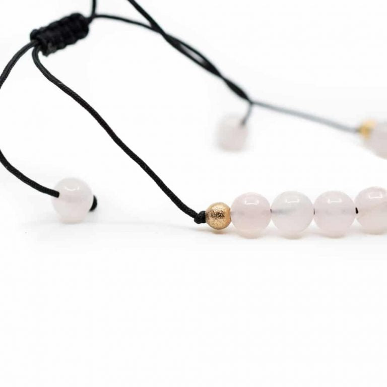 Edelsteen armband roze kwarts verstelbaar - Mindfulshop - roze