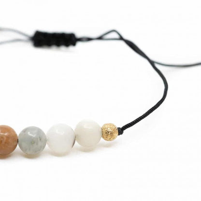 Edelsteen armband amazoniet verstelbaar - Mindfulshop - grijs