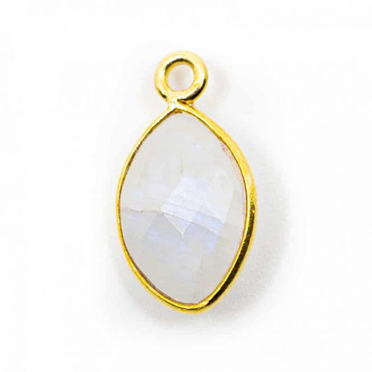 Edelsteen hanger voor ketting geboortesteen juni maansteen druppel - Mindfulshop - goud