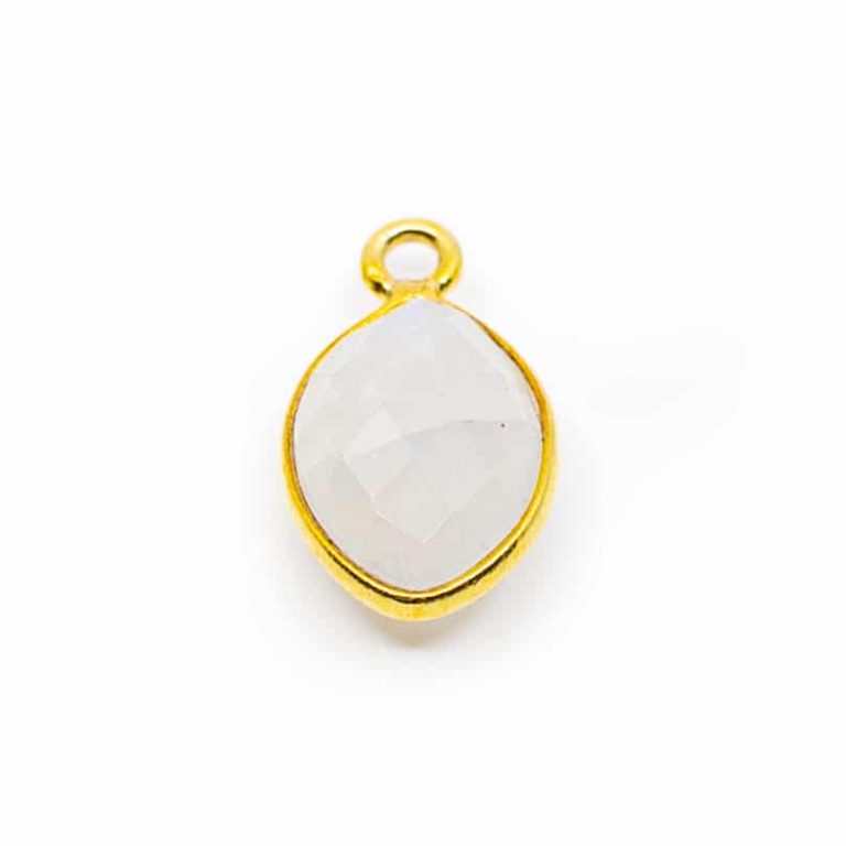 Edelsteen hanger voor ketting geboortesteen juni maansteen druppel - Mindfulshop - goud