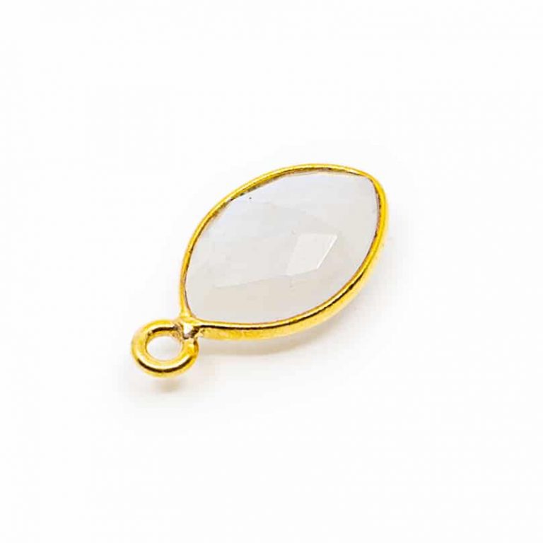 Edelsteen hanger voor ketting geboortesteen juni maansteen druppel - Mindfulshop - goud