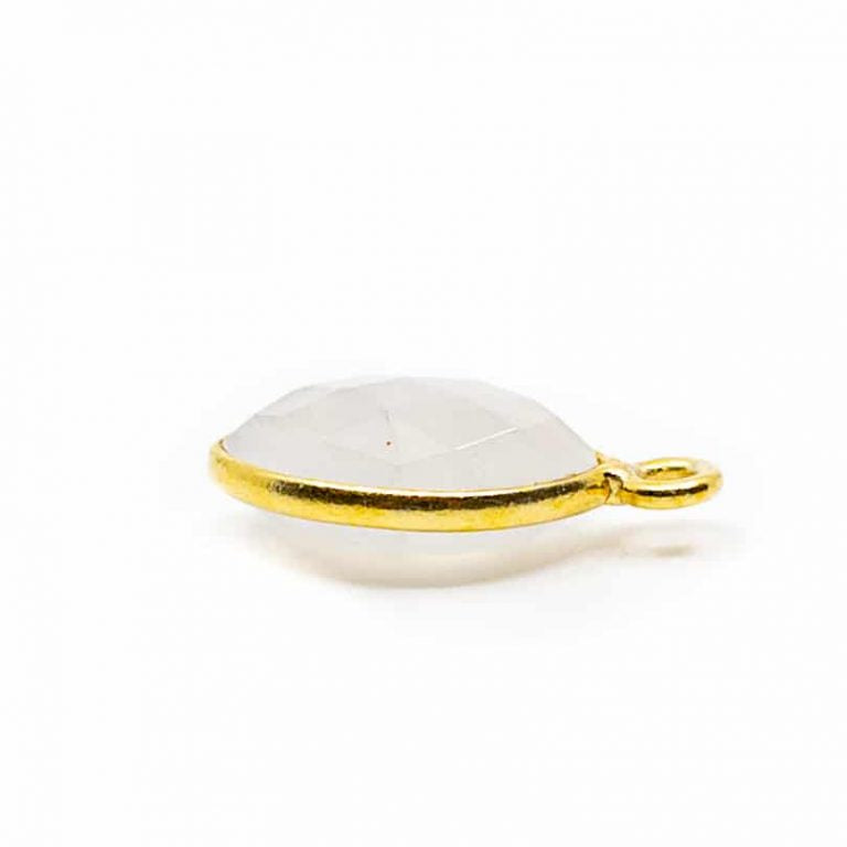 Edelsteen hanger voor ketting geboortesteen juni maansteen druppel - Mindfulshop - goud