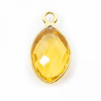 Edelsteen hanger voor ketting geboortesteen november citrien druppel - Mindfulshop - goud