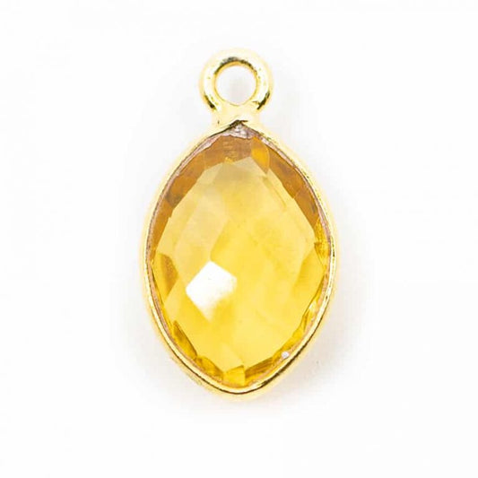 Edelsteen hanger voor ketting geboortesteen november citrien druppel - Mindfulshop - goud