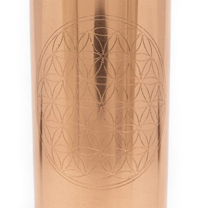 Koperen waterfles Flower of Life geëtst – 900 ml