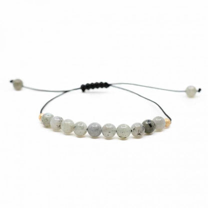 Edelsteen armband labradoriet verstelbaar - Mindfulshop - grijs