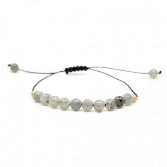Edelsteen armband labradoriet verstelbaar - Mindfulshop - grijs