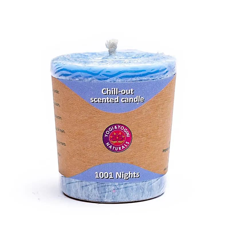 Geurkaars chill-out 1001 nights - Yogi & Yogini - blauw