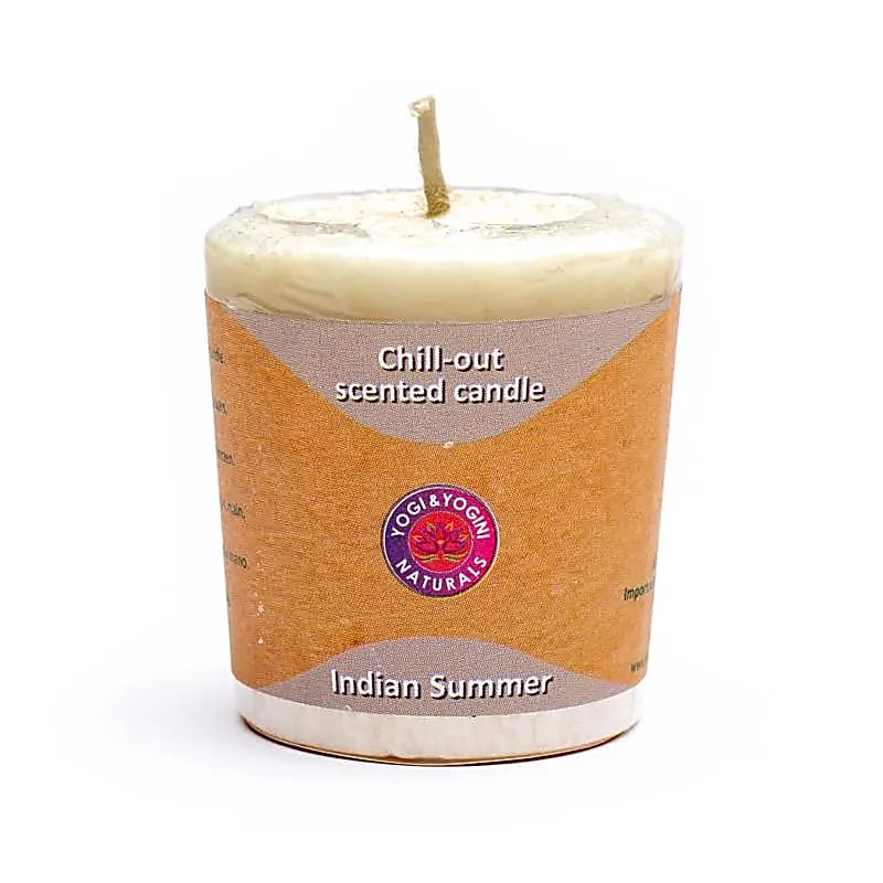 Geurkaars chill-out indian summer - Yogi & Yogini - wit