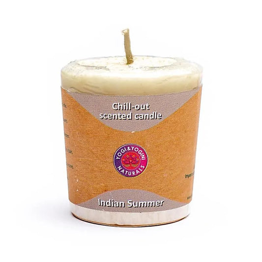 Geurkaars chill-out indian summer - Yogi & Yogini - wit