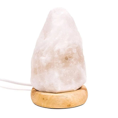 Zoutlamp ruw mood mini (600 gr) usb + led - Mindfulshop - wit
