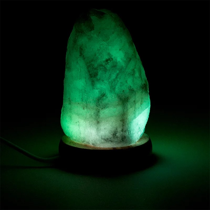 Zoutlamp ruw mood mini (600 gr) usb + led - Mindfulshop - wit
