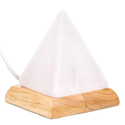 Zoutlamp piramide mood mini (400 gr) usb + led - Mindfulshop - wit