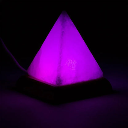 Zoutlamp piramide mood mini (400 gr) usb + led - Mindfulshop - wit