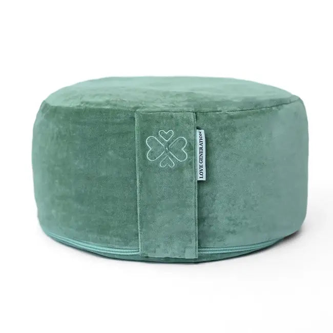 Meditatiekussen rond velvet - Love Generation - sea green
